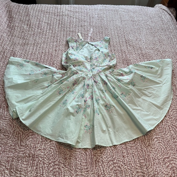 LC Lauren Conrad Mint Floral Midi Dress - Picture 6 of 9